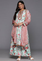 Load image into Gallery viewer, Sea Green Crepe Readymade Pakistani Suit
