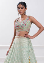 Load image into Gallery viewer, Sea Green Georgette Circular Lehenga Choli
