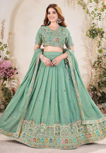 Load image into Gallery viewer, Sea Green Georgette Lehenga Choli
