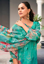 Load image into Gallery viewer, Sea Green Georgette Pakistani Suit
