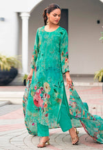 Load image into Gallery viewer, Sea Green Georgette Pakistani Suit
