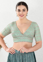 Load image into Gallery viewer, Sea Green Georgette Readymade Blouse
