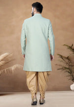 Load image into Gallery viewer, Sea Green Jacquard Indo Western Suit
