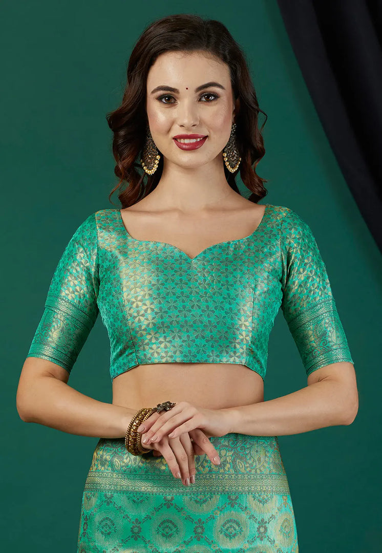 Sea Green Kanjivaram Silk Saree