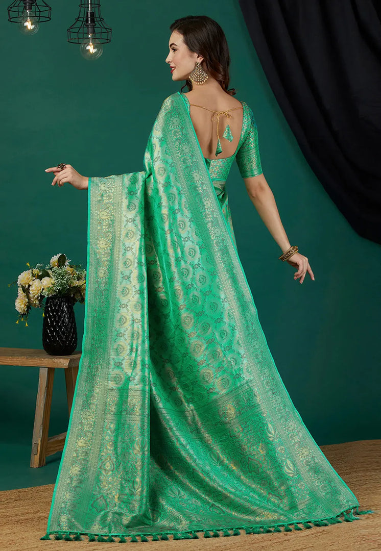 Sea Green Kanjivaram Silk Saree