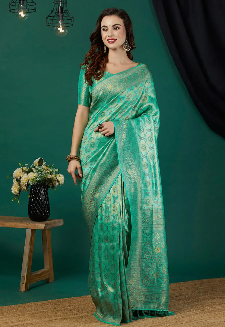 Sea Green Kanjivaram Silk Saree