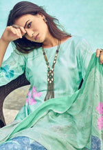 Load image into Gallery viewer, Sea Green Muslin Pakistani Suit
