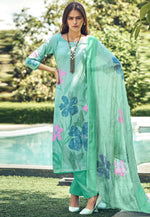 Load image into Gallery viewer, Sea Green Muslin Pakistani Suit
