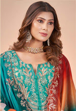 Load image into Gallery viewer, Sea Green Muslin Pakistani Suit
