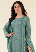 Load image into Gallery viewer, Sea Green Muslin Pant Style Suit
