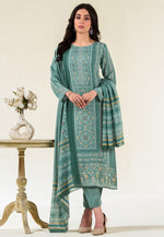 Load image into Gallery viewer, Sea Green Muslin Pant Style Suit
