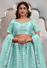 Load image into Gallery viewer, Sea Green Net Lehenga Choli
