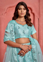 Load image into Gallery viewer, Sea Green Net Lehenga Choli
