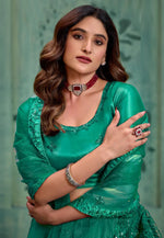Load image into Gallery viewer, Sea Green Net Lehenga Choli
