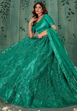Load image into Gallery viewer, Sea Green Net Lehenga Choli
