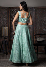 Load image into Gallery viewer, Sea Green Net Readymade Lehenga Choli
