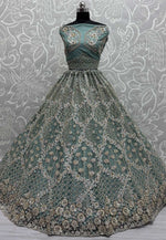 Load image into Gallery viewer, Sea Green Net Wedding Lehenga Choli
