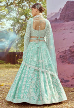 Load image into Gallery viewer, Sea Green Organza Circular Lehenga Choli
