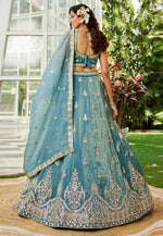 Load image into Gallery viewer, Sea Green Organza Lehenga Choli

