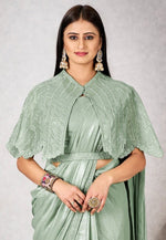 Load image into Gallery viewer, Sea Green Shimmer Georgette Designer Saree
