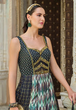 Load image into Gallery viewer, Sea Green Silk Anarkali Suit
