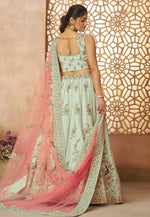 Load image into Gallery viewer, Sea Green Silk Circular Lehenga Choli
