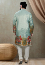 Load image into Gallery viewer, Sea Green Silk Kurta Pajama
