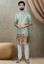 Load image into Gallery viewer, Sea Green Silk Kurta Pajama
