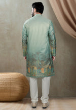 Load image into Gallery viewer, Sea Green Silk Kurta Pajama
