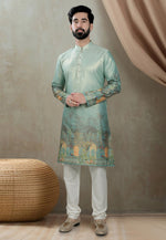 Load image into Gallery viewer, Sea Green Silk Kurta Pajama
