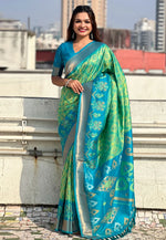 Load image into Gallery viewer, Sea Green Silk Patola Saree
