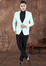 Load image into Gallery viewer, Sea Green Viscose Blazer With Pant
