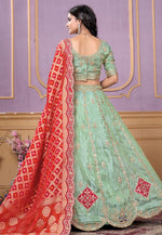 Load image into Gallery viewer, Sea Green Viscose Circular Lehenga Choli
