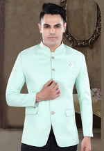 Load image into Gallery viewer, Sea Green Viscose Jodhpuri Suit
