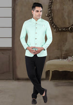 Load image into Gallery viewer, Sea Green Viscose Jodhpuri Suit
