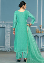 Load image into Gallery viewer, Sea Green Viscose Pant Style Suit
