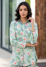 Load image into Gallery viewer, Sea Green Viscose Rayon Printed Co-Ords Set
