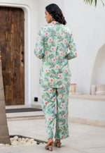 Load image into Gallery viewer, Sea Green Viscose Rayon Printed Co-Ords Set
