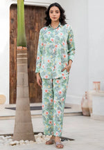 Load image into Gallery viewer, Sea Green Viscose Rayon Printed Co-Ords Set
