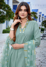 Load image into Gallery viewer, Sea Green Viscose Readymade Pakistani Suit
