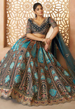 Load image into Gallery viewer, Sky Blue Banarasi Silk Circular Lehenga Choli
