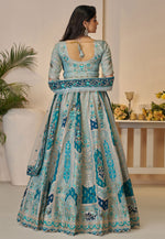 Load image into Gallery viewer, Sky Blue Banarasi Silk Lehenga Choli
