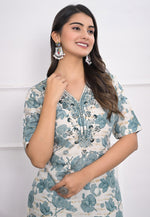 Load image into Gallery viewer, Sky Blue Chanderi Kurta Set With Pant

