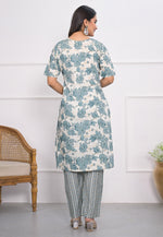 Load image into Gallery viewer, Sky Blue Chanderi Kurta Set With Pant
