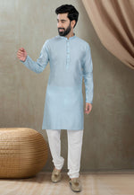 Load image into Gallery viewer, Sky Blue Cotton Kurta Pajama

