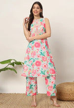 Load image into Gallery viewer, Sky Blue Cotton Kurta Set With Palazzo
