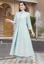 Load image into Gallery viewer, Sky Blue Cotton Kurta Set With Pant
