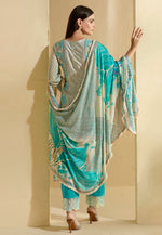 Load image into Gallery viewer, Sky Blue Cotton Pant Style Suit
