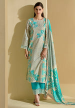 Load image into Gallery viewer, Sky Blue Cotton Pant Style Suit
