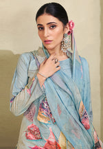 Load image into Gallery viewer, Sky Blue Cotton Pant Style Suit
